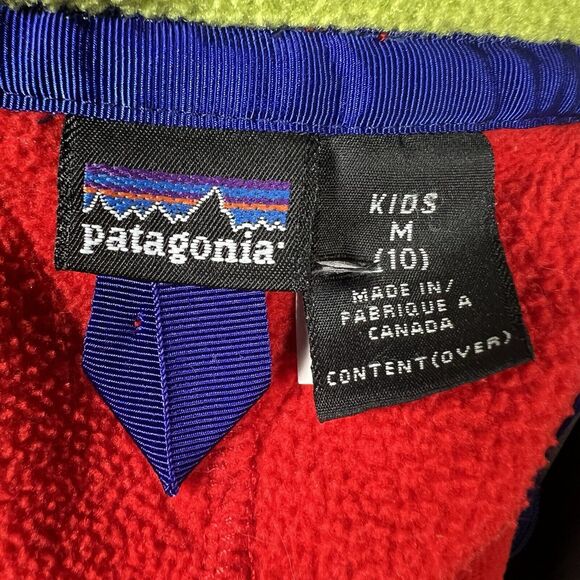 Vintage Patagonia Synchilla Fleece Vest Kids Sz 10 Red Ski Winter Rare Logo 90s - Picture 7 of 14
